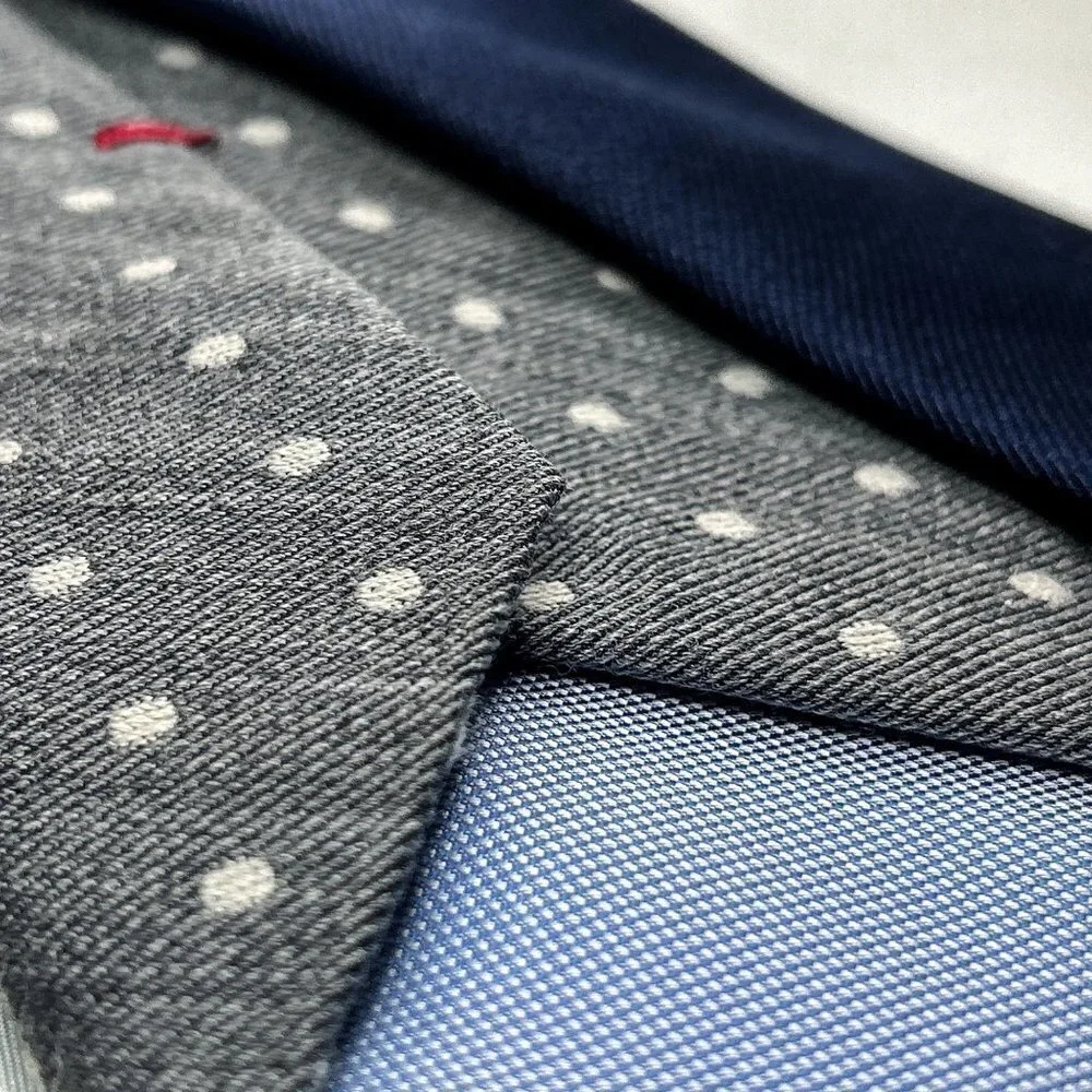 Nwot Cotton PolkaDot Tie from Tommy Hilfiger | Soft Cotton in Classic Gray/White